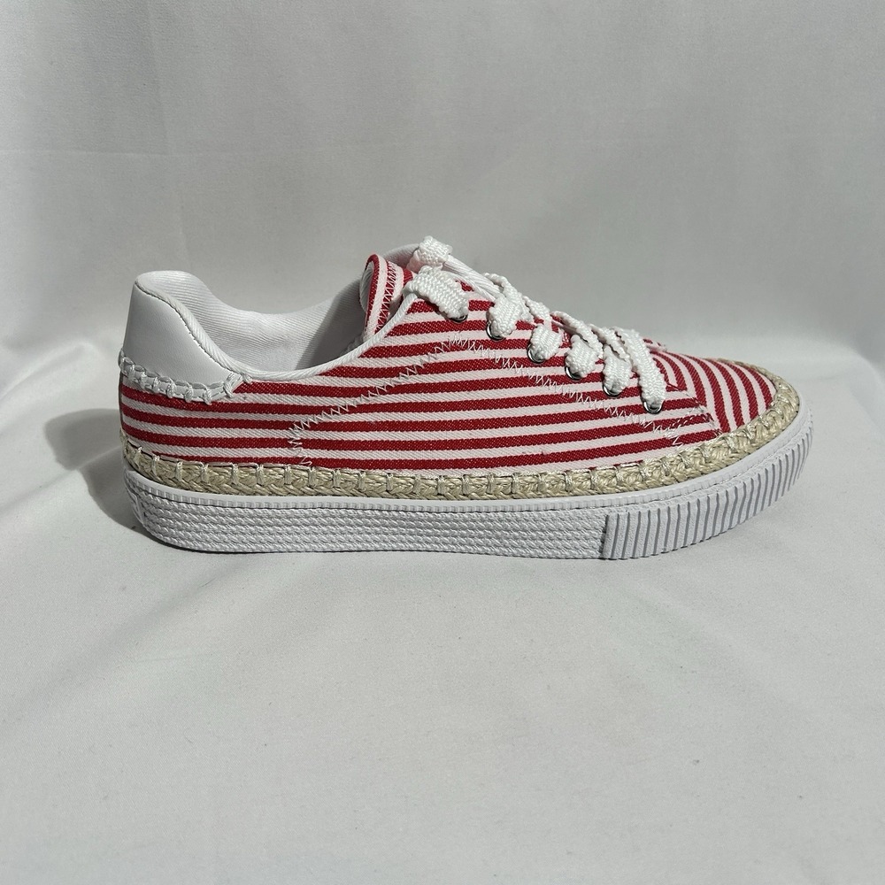 Marc Fisher SPRYNG3 Womens Sz 9M Red & White Stripe Casual Sneakers/Tennis Shoes